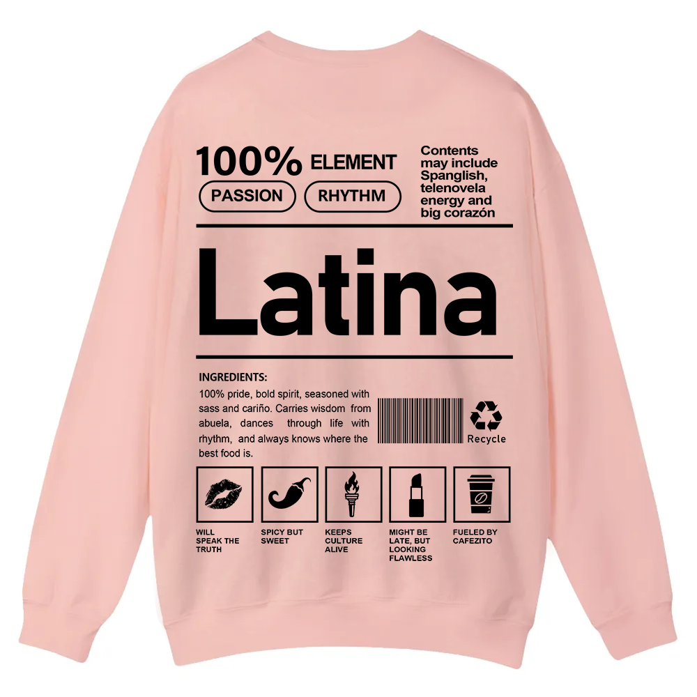 Latina Unisex Fit  Casual Crewneck Sweatshirt wearishow