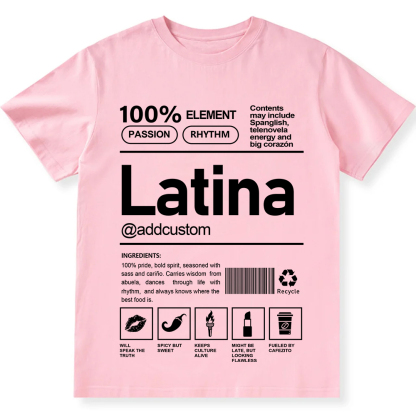 Latina Addcustom Unisex Fit  Cotton T-Shirt wearishow