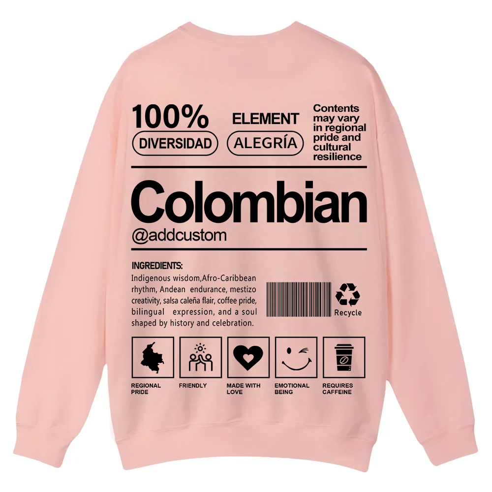 Colombian Addcustom Unisex Fit  Casual Crewneck Sweatshirt wearishow