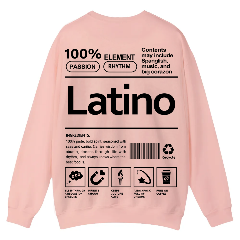Latino Unisex Fit  Casual Crewneck Sweatshirt wearishow