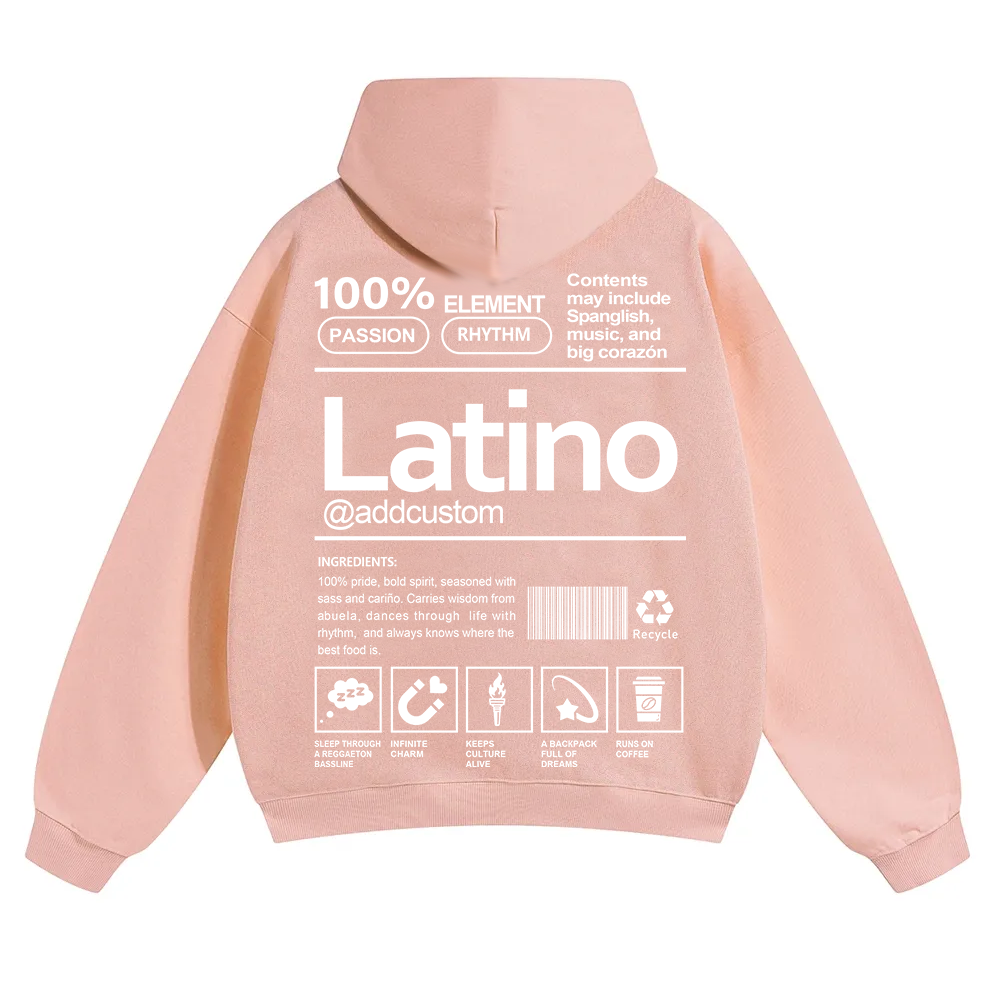 Latino Addcustom Unisex Fit Color Hoodie wearishow