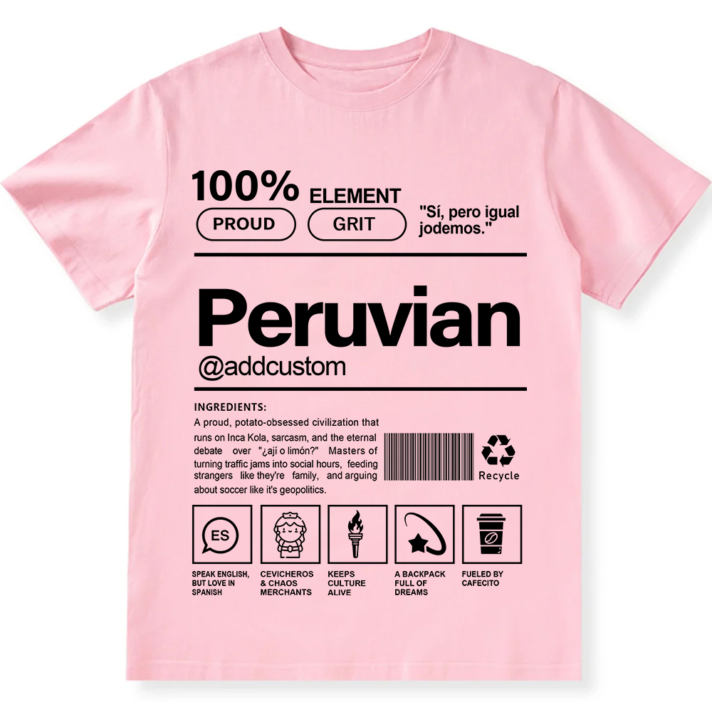 Peruvian Addcustom Unisex Fit  Cotton T-Shirt wearishow