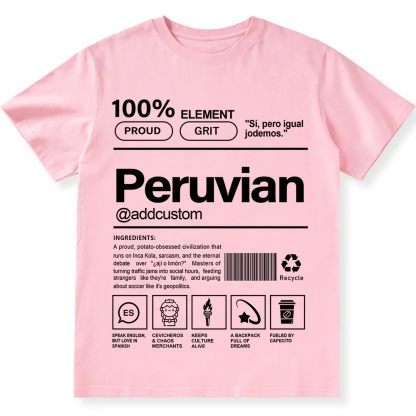 Peruvian Addcustom Unisex Fit  Cotton T-Shirt wearishow