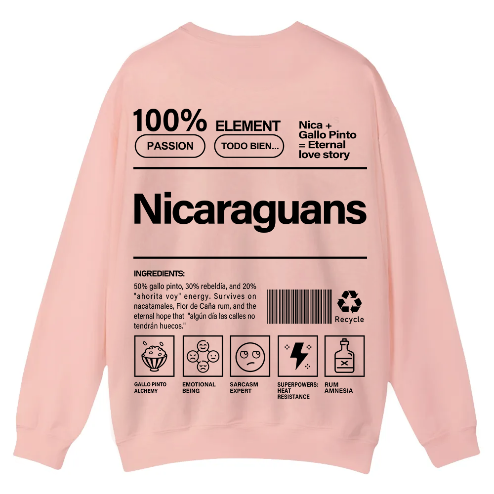 Nicaraguans Unisex Fit  Casual Crewneck Sweatshirt wearishow