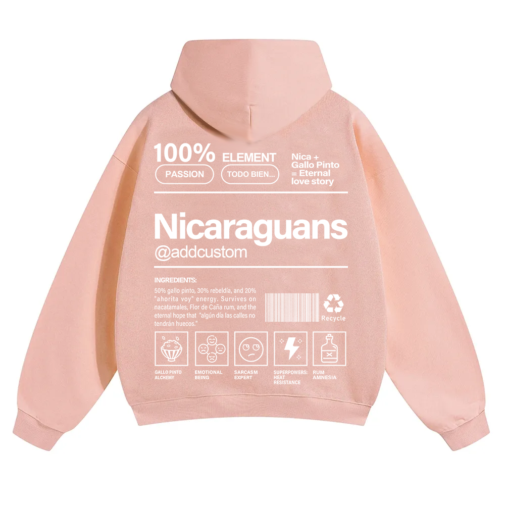 Nicaraguans Addcustom Unisex Fit Color Hoodie wearishow