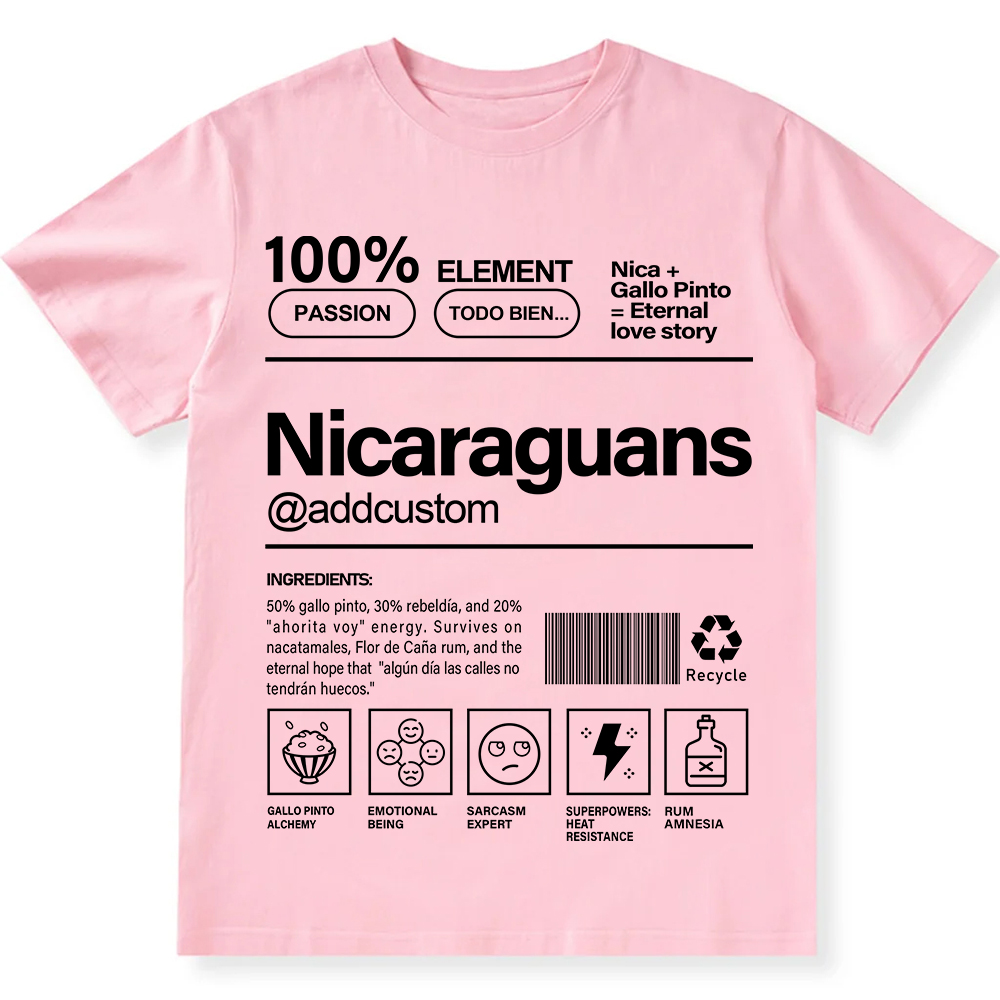 Nicaraguans Addcustom Unisex Fit  Cotton T-Shirt wearishow