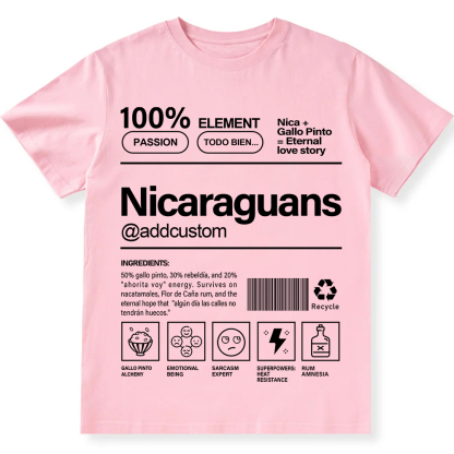 Nicaraguans Addcustom Unisex Fit  Cotton T-Shirt wearishow