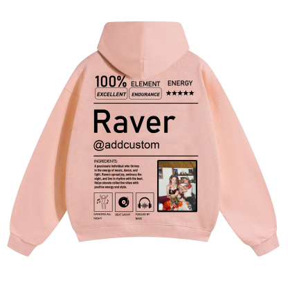 Addcustom Photo Raver Solid Color Hoodie wearishow