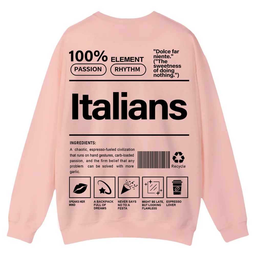 Italians Unisex Fit  Casual Crewneck Sweatshirt wearishow