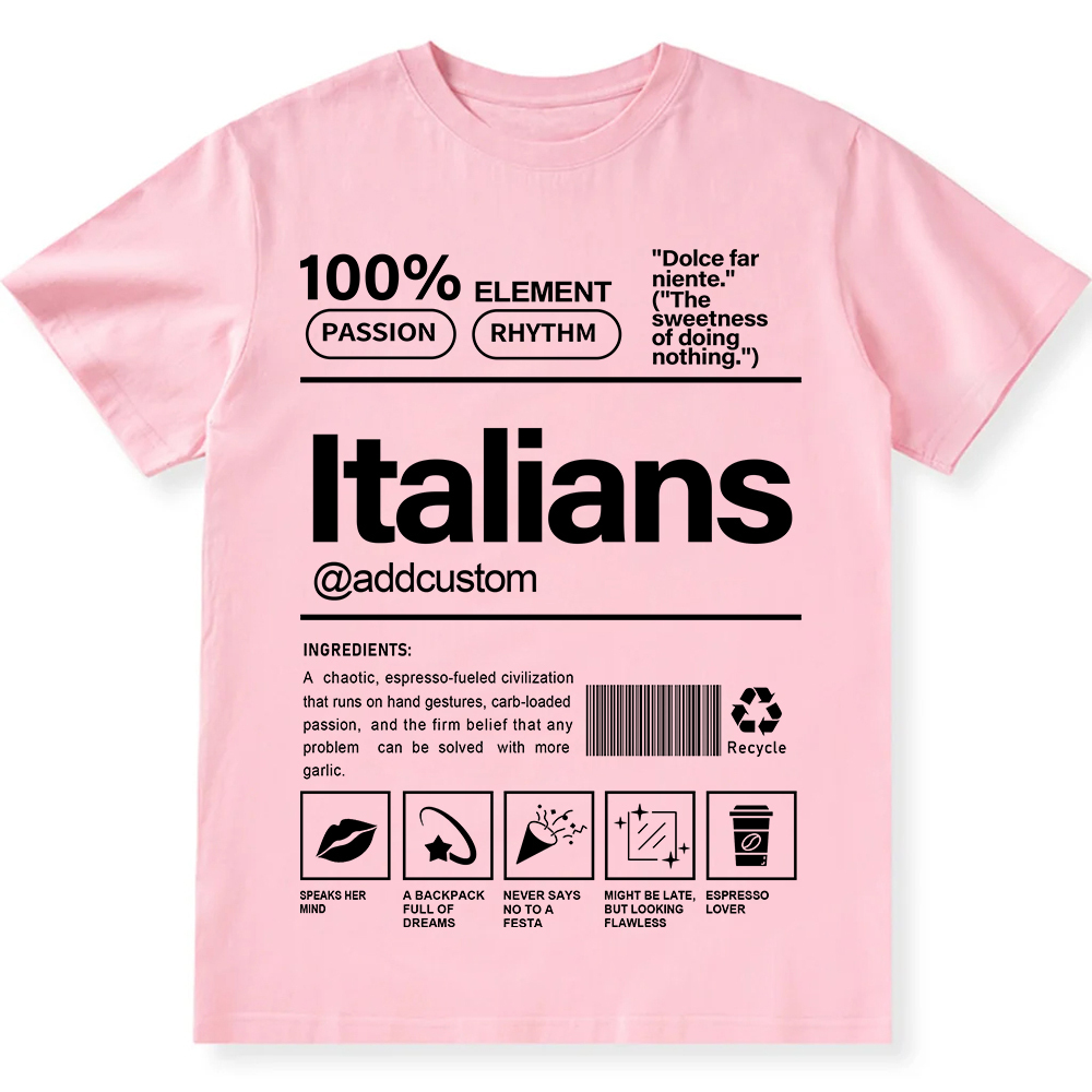 Italians Addcustom Unisex Fit  Cotton T-Shirt wearishow