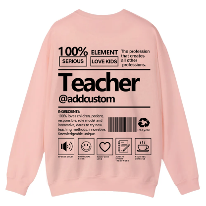 Teacher Addcustom Casual Crewneck Sweatshirt wearishow