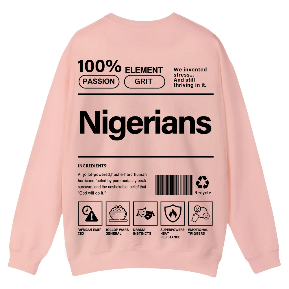 Nigerians Unisex Fit  Casual Crewneck Sweatshirt wearishow