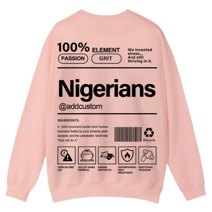 Nigerians Addcustom Unisex Fit  Casual Crewneck Sweatshirt wearishow