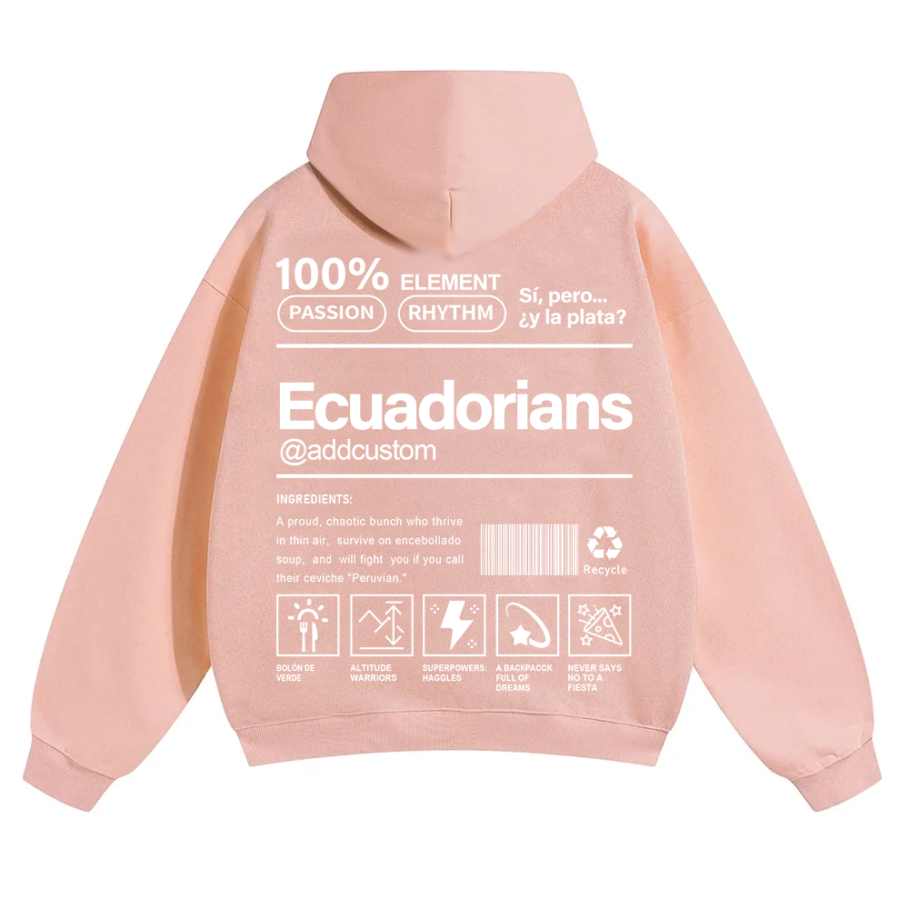 Ecuadorians Addcustom Unisex Fit Color Hoodie wearishow