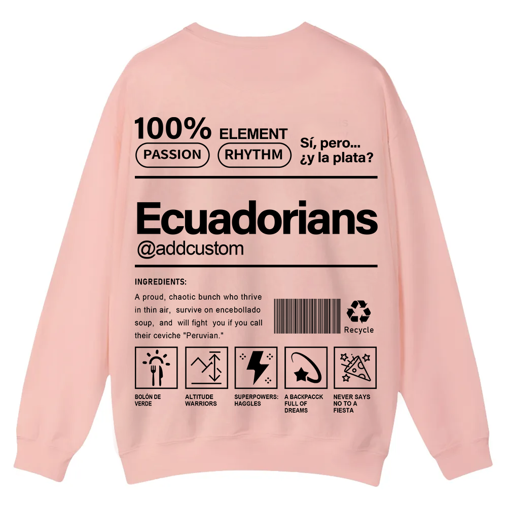Ecuadorians Addcustom Unisex Fit  Casual Crewneck Sweatshirt wearishow