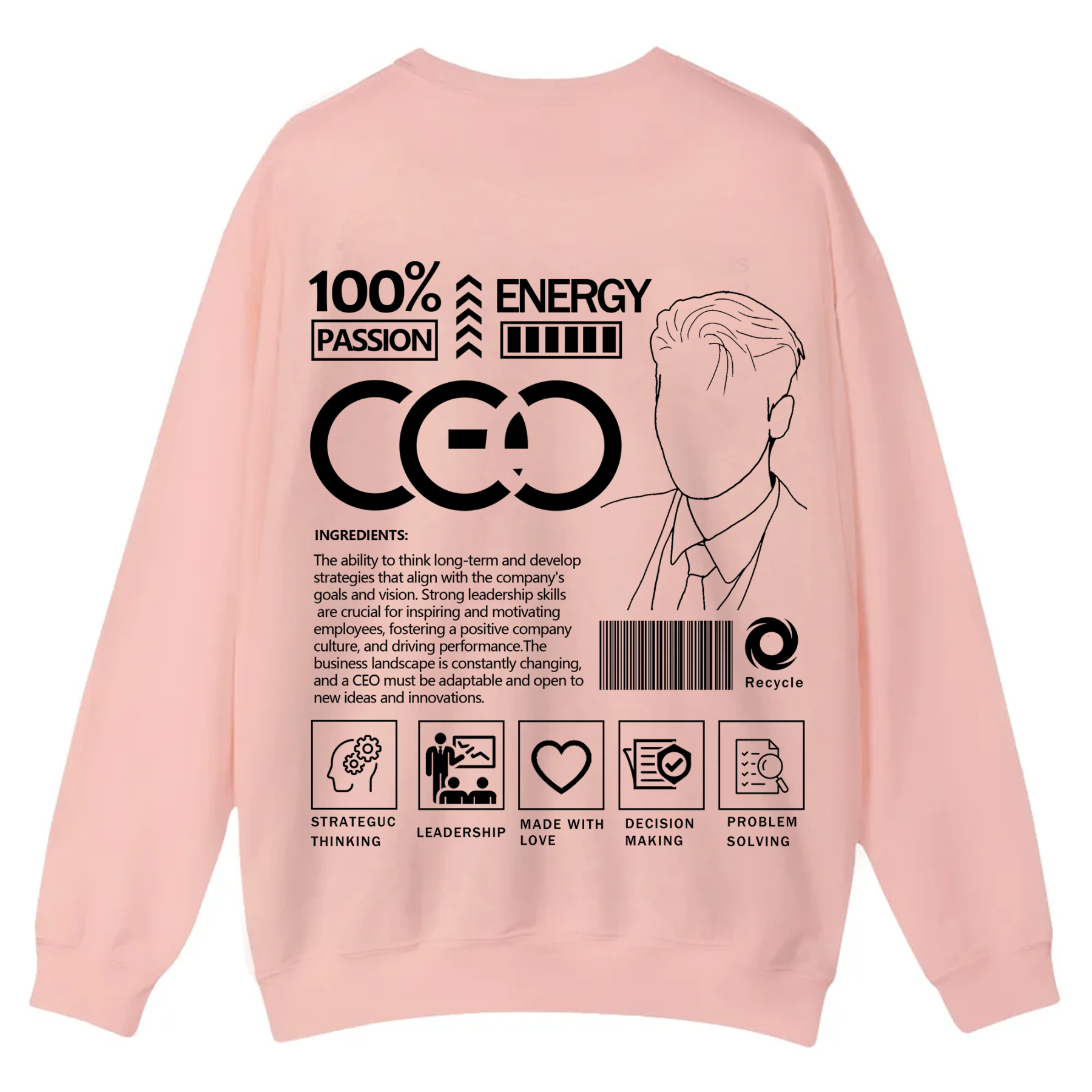 CEO Unisex Casual Crewneck Sweatshirt