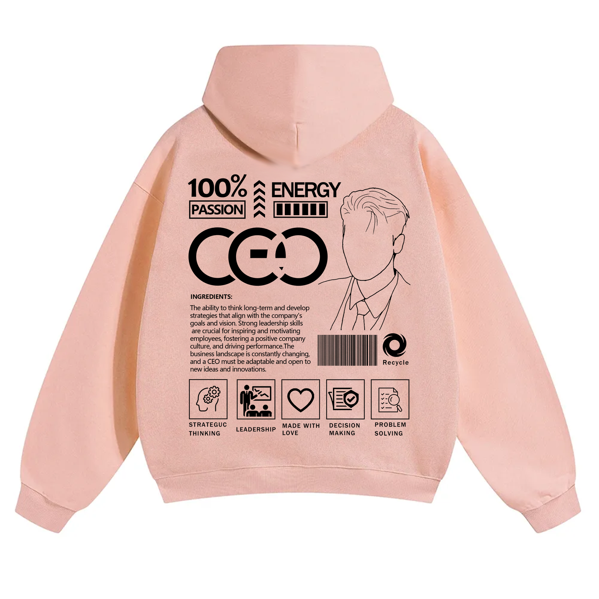 CEO Unisex Casual Print Hoodie