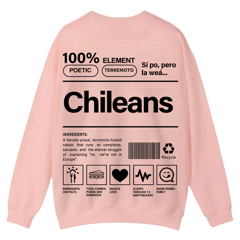 Chileans Unisex Fit  Casual Crewneck Sweatshirt wearishow