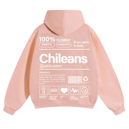 Chileans Addcustom Unisex Fit Color Hoodie wearishow