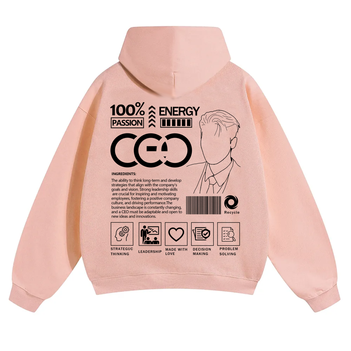 CEO Unisex Casual Print Hoodie