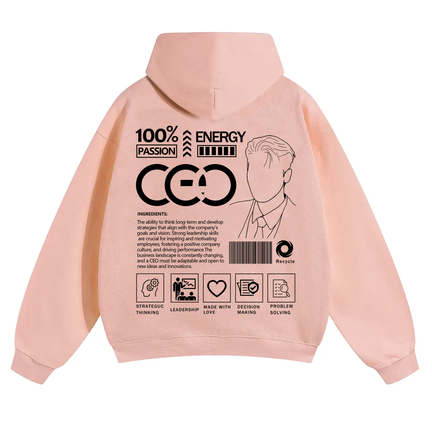 CEO Unisex Casual Print Hoodie