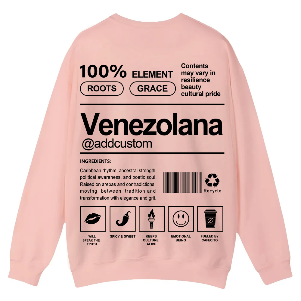 Venezolana Addcustom Unisex Fit  Casual Crewneck Sweatshirt wearishow