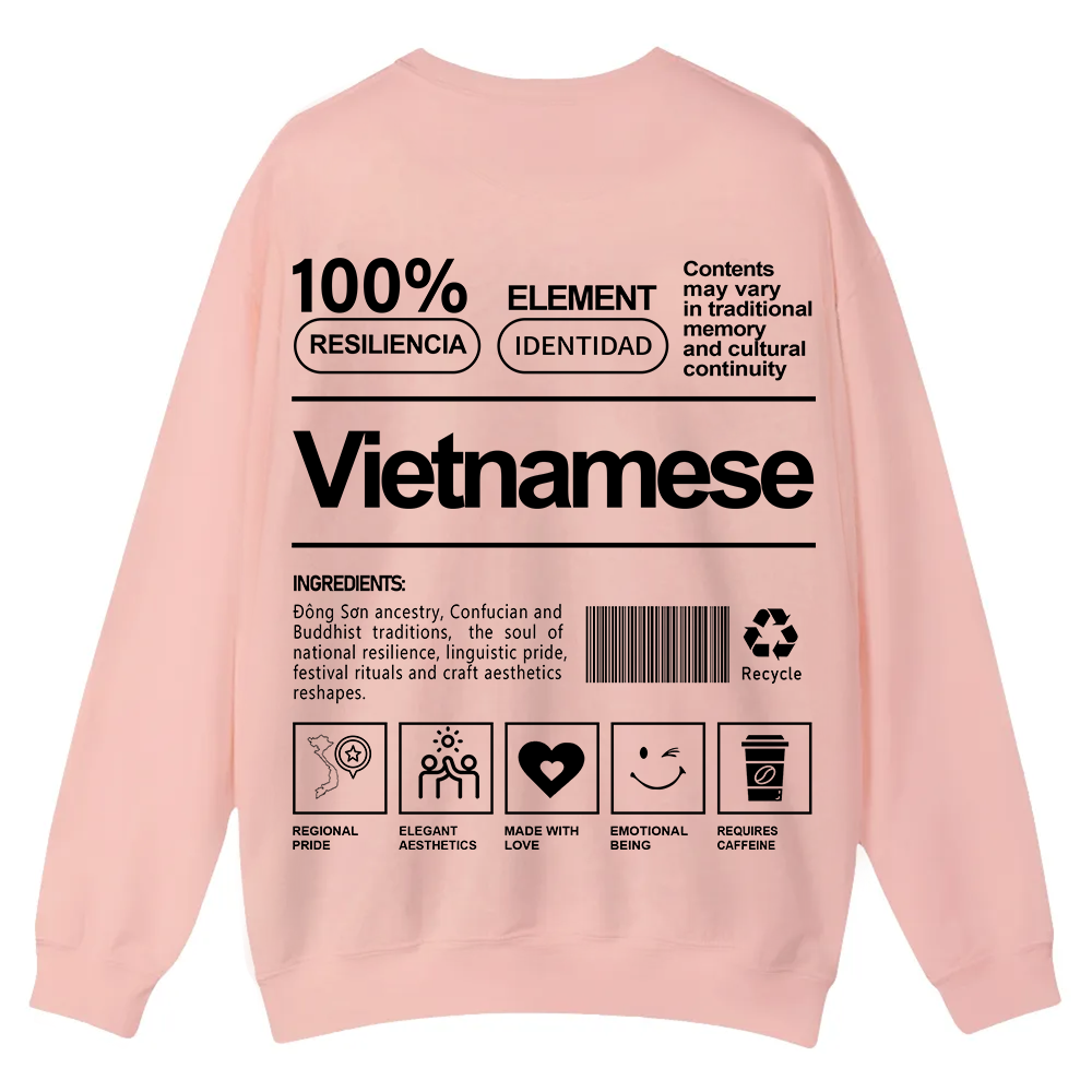 Vietnamese Unisex Fit  Casual Crewneck Sweatshirt wearishow
