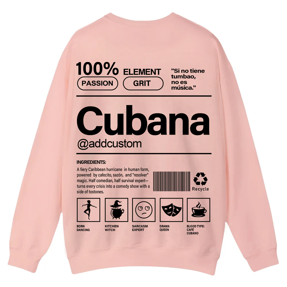 Cubana Addcustom Unisex Fit  Casual Crewneck Sweatshirt wearishow