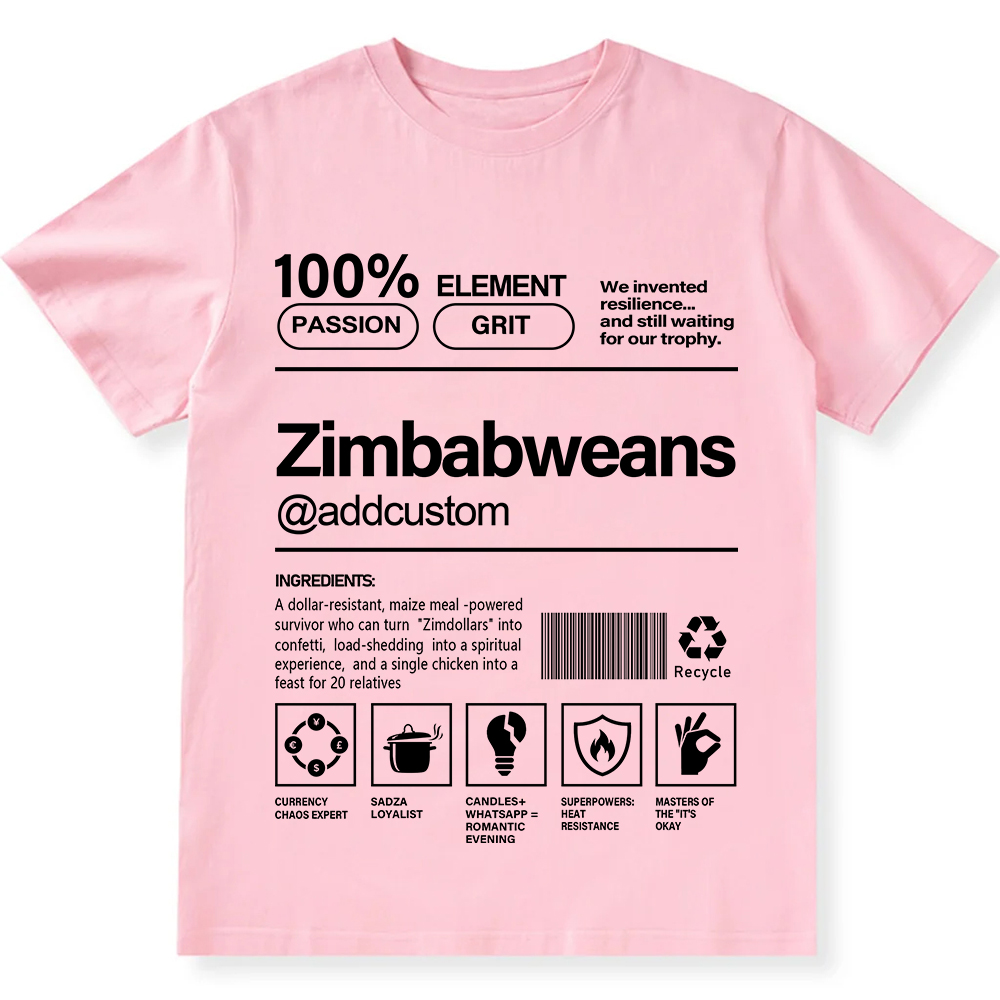Zimbabweans Addcustom Unisex Fit  Cotton T-Shirt wearishow