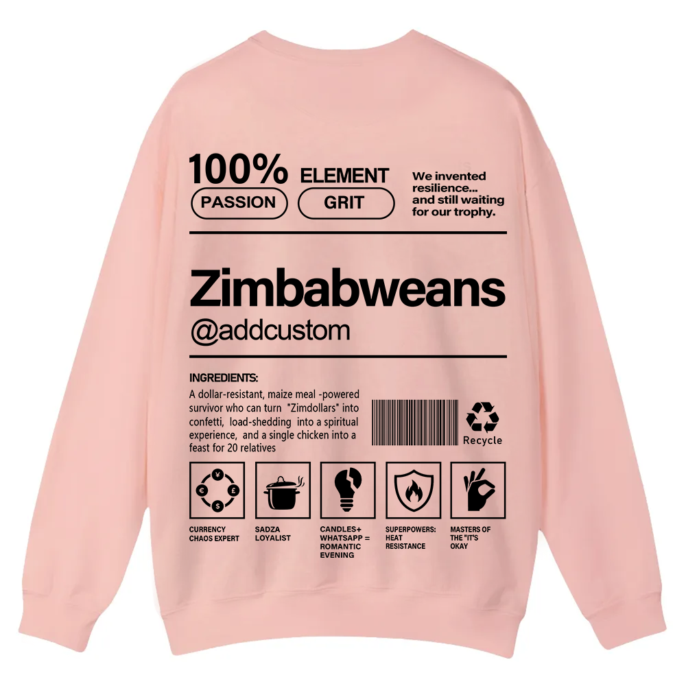 Zimbabweans Addcustom Unisex Fit  Casual Crewneck Sweatshirt wearishow