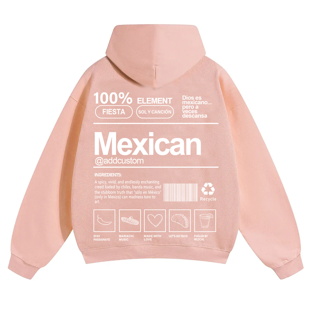Mexican Addcustom Unisex Fit Color Hoodie wearishow