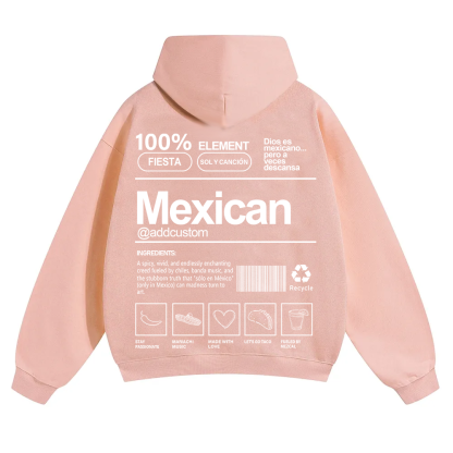 Mexican Addcustom Unisex Fit Color Hoodie wearishow