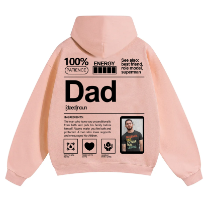 Addcustom Photo Dad Solid Color Hoodie