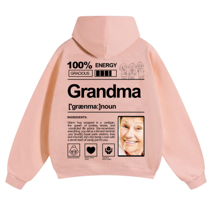 Addcustom Photo Grandma Solid Color Hoodie