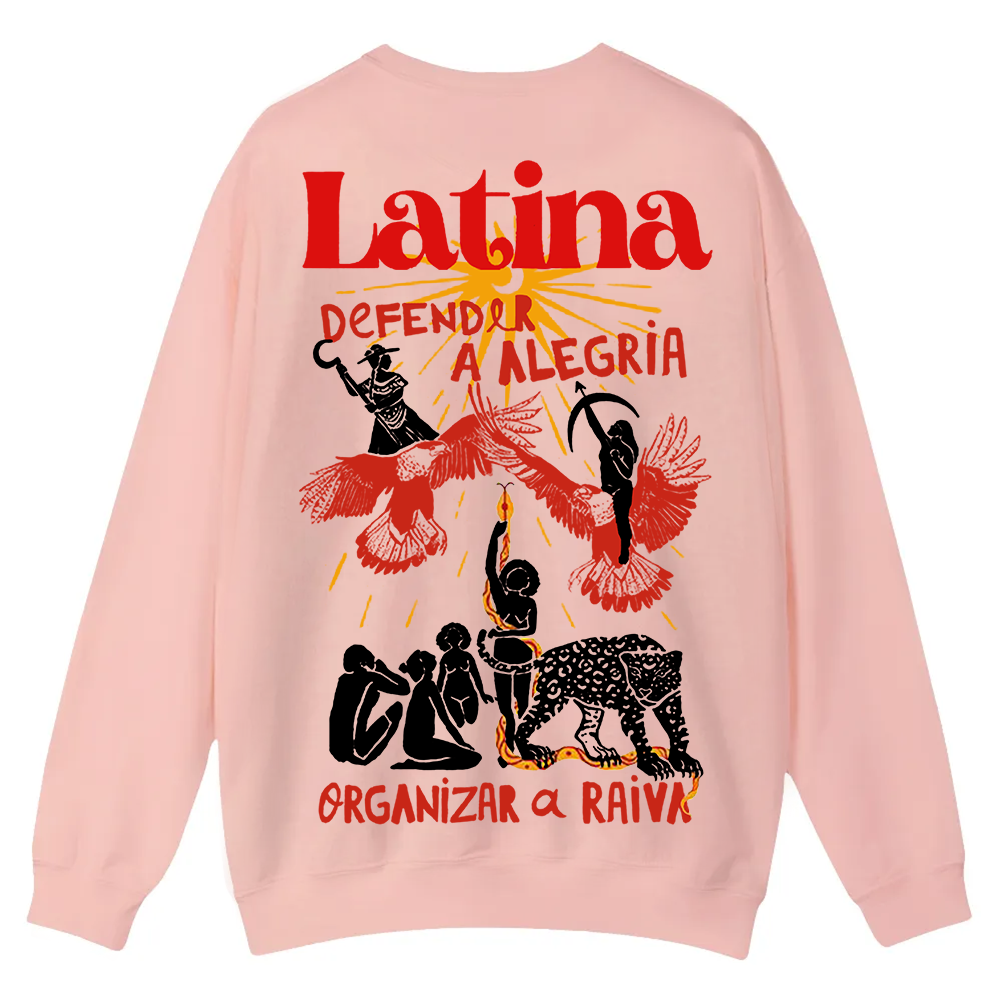 Latina Unisex Fit  Casual Crewneck Sweatshirt wearishow