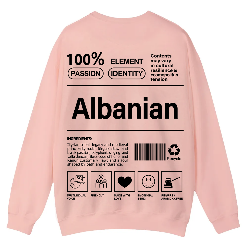 Albanian Unisex Fit  Casual Crewneck Sweatshirt wearishow