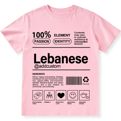 Lebanese Addcustom Unisex Fit  Cotton T-Shirt wearishow