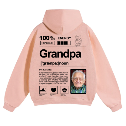 Addcustom Photo Grandpa Solid Color Hoodie
