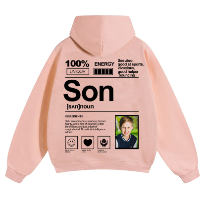 Addcustom Photo Son Solid Color Hoodie