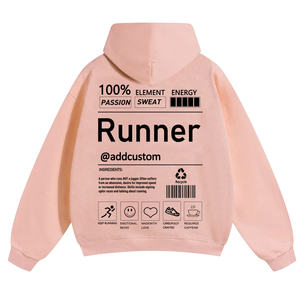 Addcustom Runner Solid Color Hoodie