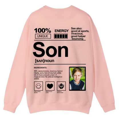 Addcustom  Photo Son Casual Crewneck Sweatshirt