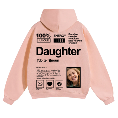 Addcustom Photo Daughter Solid Color Hoodie
