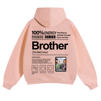 Addcustom Photo Brother Solid Color Hoodie