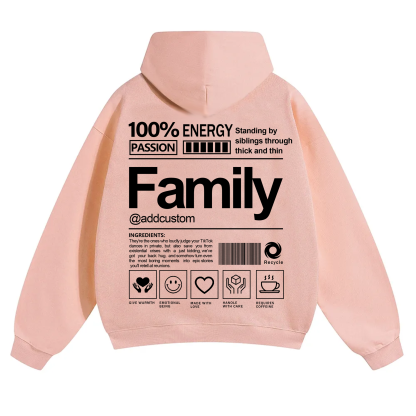 Family Addcustom Solid Color Hoodie