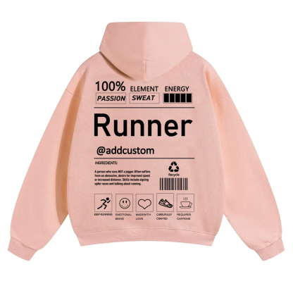 Addcustom Runner Solid Color Hoodie