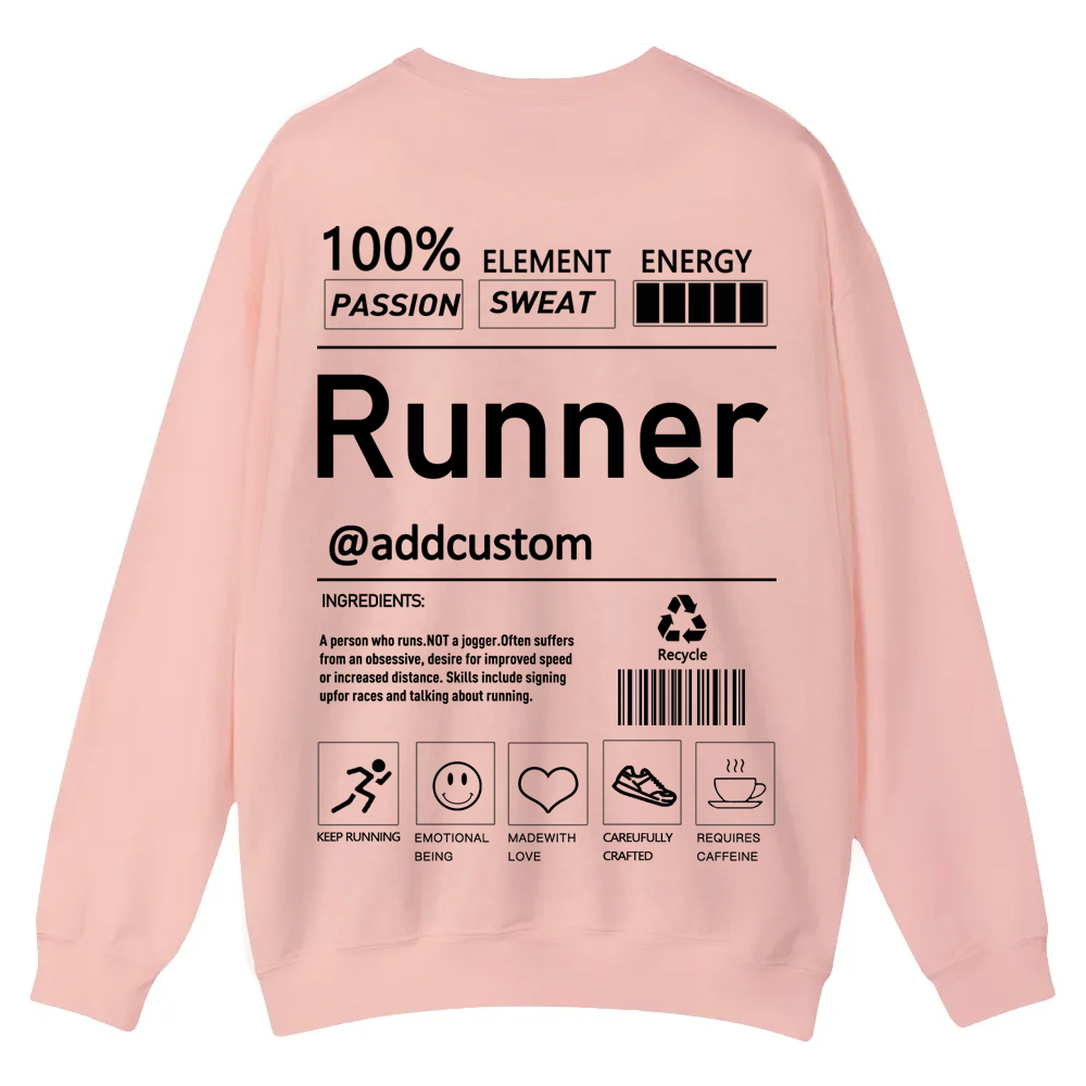 Addcustom Runner Casual Crewneck Sweatshirt