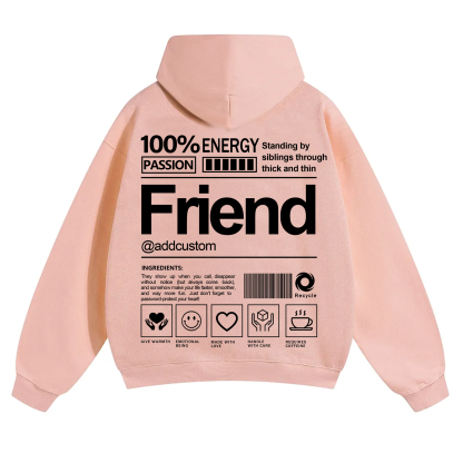 Friend Addcustom Solid Color Hoodie