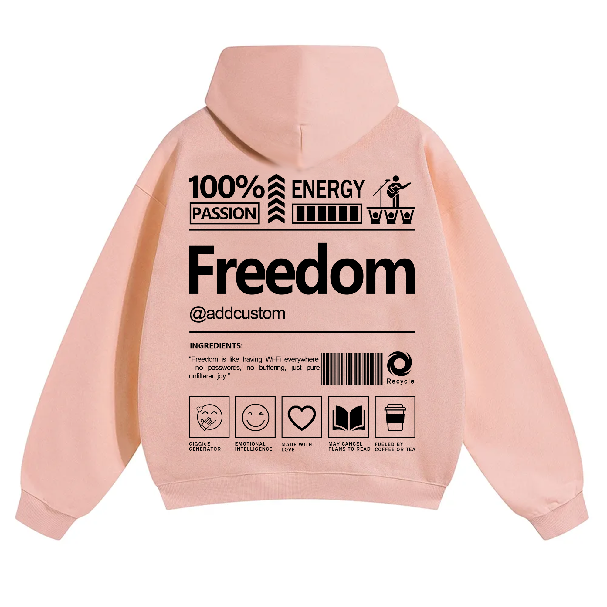 Freedom Addcustom Solid Color Hoodie