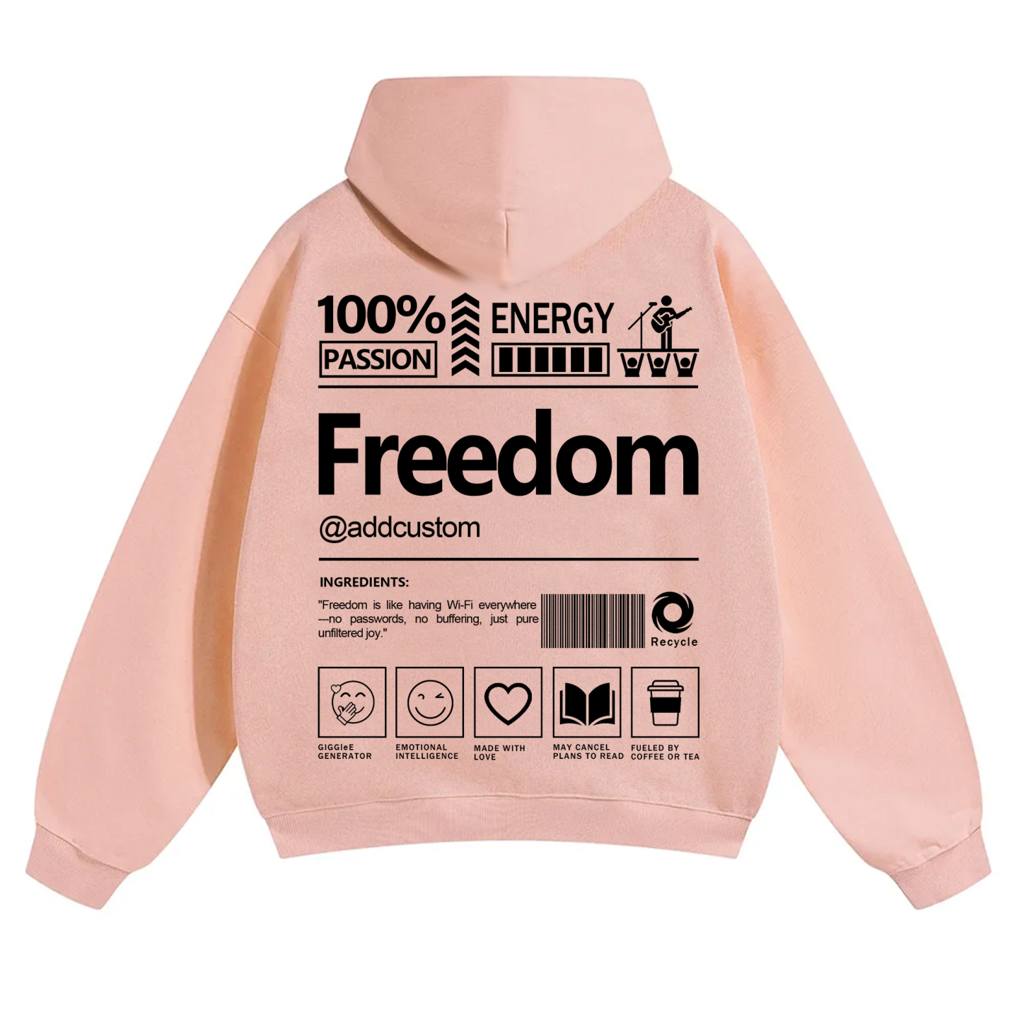 Freedom Addcustom Solid Color Hoodie