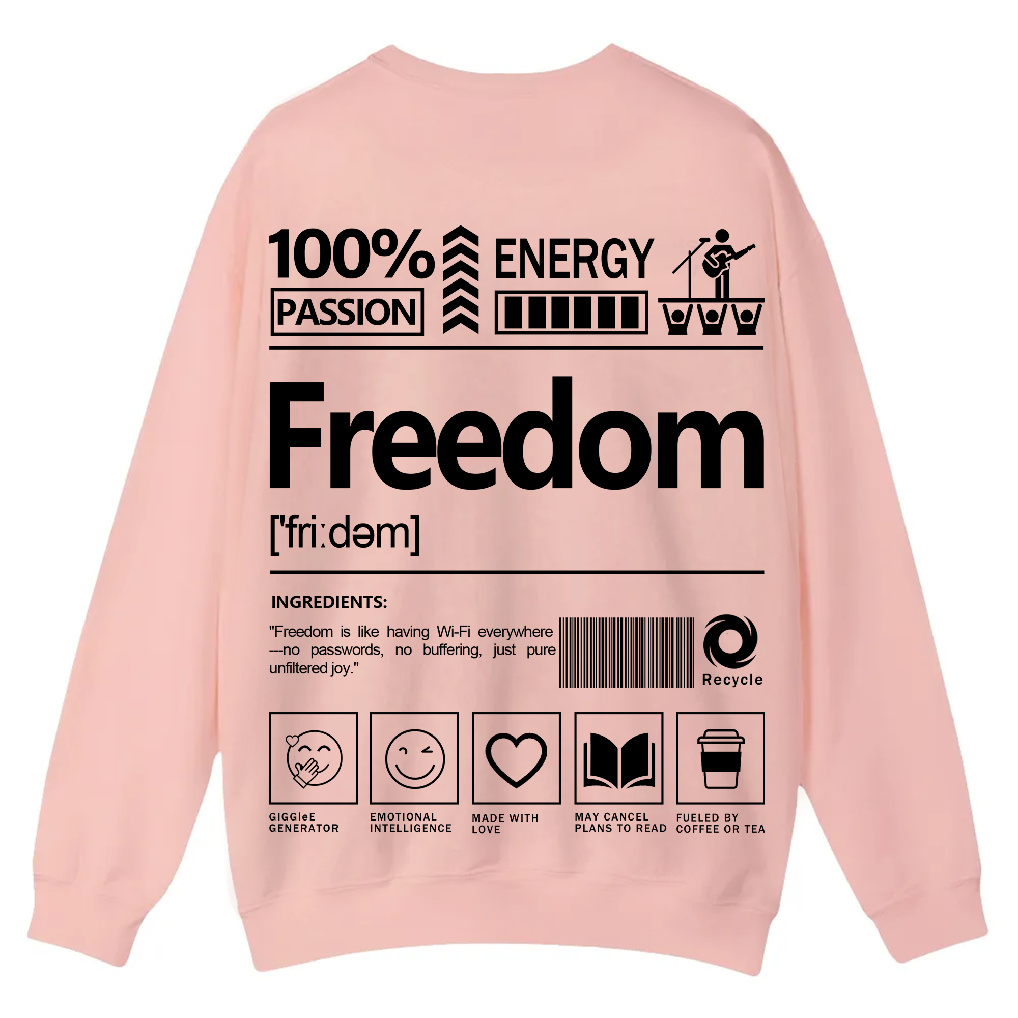 Freedom Unisex Fit Casual Crewneck Sweatshirt